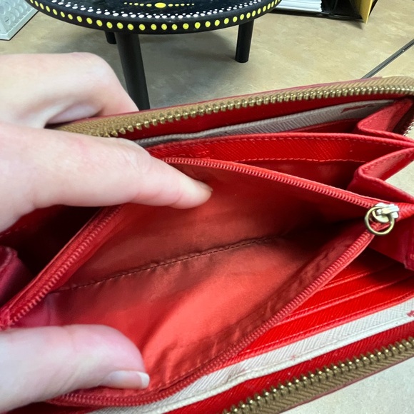 Coach Red and Cream Polka Dot Vintage Wallet EUC - Picture 10 of 12